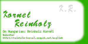 kornel reinholz business card