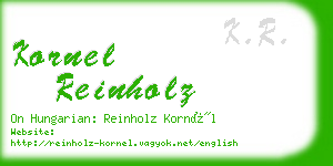 kornel reinholz business card